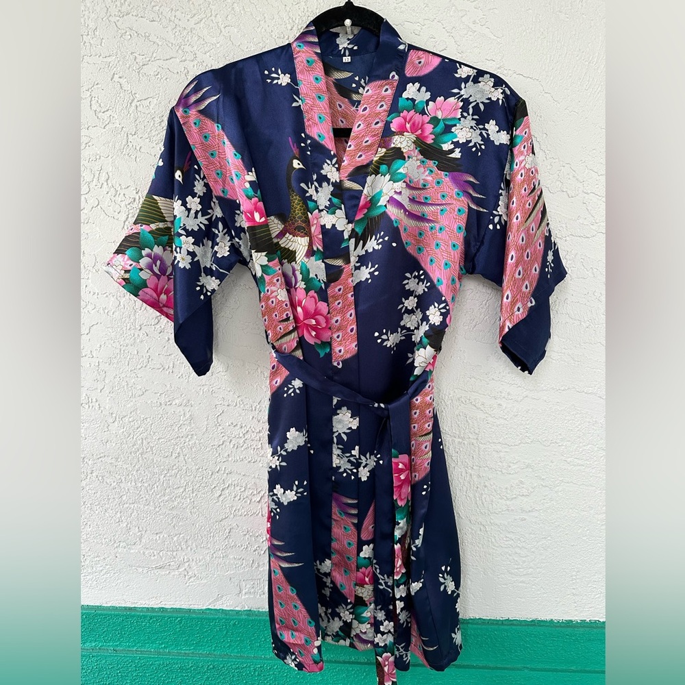 Robe Peacock Floral Blue Small - Picture 4 of 12
